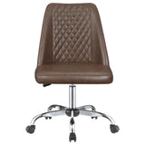 Brown and Chrome Adjustable Desk Chair B062P153793