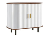28" Fluted Wine Bar Cabinet with 8-Grid Wine Rack, 5-Level Adjustable Shelves, 2 Glass Holders, 96749371