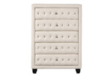 Modern Style Crystal Tufted Upholstery 5-Drawer Chest finished with Velvet Fabric made with Wood in B009136651