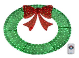 48in Pre-Lit Outdoor Christmas Wreath Decoration, LED Metal Holiday Decor for Home Exterior, Garden 95609910
