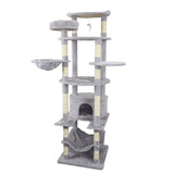 78.8 in Light Gray Cat Tree Tower with Wide Base, Large Condo, 12 Sisal Scratching Post, Big W243P326647