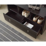 Shoe Entry Bench with Drawer, Shoe Storage Organizer, Red Cocoa B107131283