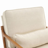 Oak Armrest Oak Upholstered Single Lounge Chair Indoor Lounge Chair Off-White 27168423