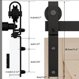 ZNTS 60" Bi-Folding Sliding Barn Door Hardware Kit for 2 Doors,Smoothly&Quietly,Black Track J Shape 80281115