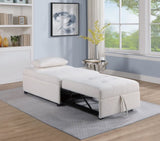 Contemporary White Color Sleeper Sofa Chair Pillow Plush Tufted Seat 1pc Convertible Sofa Sherpa B011P200214