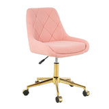 Modern teddy fleece fabric with gold legs living room furniture dining chair, soft and comfortable, W210127515
