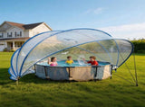 16-foot retractable pool cover, PVC film fiberglass rod pool fence, outdoor swimming pool 15735388