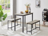 Dining Table Set, Bar Table with 2 Dining Benches, Table Counter with Chairs, Industrial for 60073284