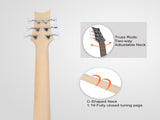 44 Inch GIB 6 String H-H Pickup Laurel Wood Fingerboard Electric Bass Guitar 52936419