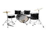 Full Size Adult Drum Set 5-Piece Black with Bass two Tom Snare 93977028