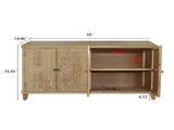 59" Brown Accent with 4 Doors, Natural Wood Buffet, Media, Console, W2295P306917