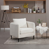 Accent Chair for Living Room, Velvet Comfy Single Sofa Chair Mid-Century Modern Armchair with 1 W3244P327103