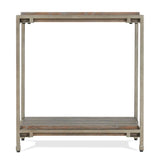 Corbeta Metal Frame Wood Living Room Chairside Table with Shelf, Aged Graphite T2574P164630