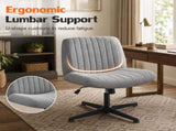 Criss Cross Office Chair, No Wheels Armless Swivel, Wide Seat Criss Cross Chair for Home Office & 48312668
