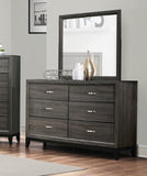 ZNTS Contemporary Design 1pc 6-Drawers Dresser Gray Finish Polished Hardware Wooden Bedroom Furniture B011P144751