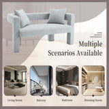 COOLMORE Modern Chenille Loveseat Sofa , Comfy Upholstered 2-Seater Sofa, Small Loveseat Accent W395P224846