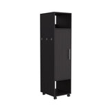 Cluster 63" Tall Wardrove One-Door Cabinet with Mirror, Three Shelves, Casters and Hanging Rod, B200P240237