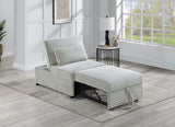 ZNTS Convertible Wide-Welt Corduroy Sofa Sleeper Sofa Chair W/ Pull-Out Bed Ash B089P296905