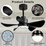 28' Ceiling Fans with Lights and Remote/APP Control, Low Profile Ceiling Fans with 5 Reversible W2352P204381