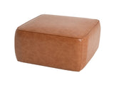 Upholstered Square PU Leather Ottoman,Tan N757P414086T