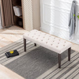 ZNTS Heng Ming Upholstered Tufted Ottoman , Velvet Dining Bedroom Footrest Stool Accent W212132683