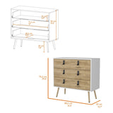 Kimball 3-drawer Dresser, Modern Chic Storage with Wooden Legs B128P176105