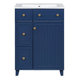 24-Inch Bathroom Vanity Cabinet with Ceramic Sink, 2 Drawers, 1 Door WF532034AAC