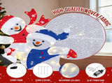 Set of 2 Lighted Running Snowman Christmas Decorations, Pre-lit 2D Holiday Decor with 120 Warm White 83521957