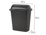 Large Kitchen Trash Can, 13 Gallon Plastic Garbage Bin with Roll Top Lid, Black 09565849