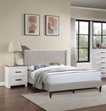 Light Brown Color 1pc Queen Size Bed Burlap Fabric Headboard Upholstered Bedroom Furniture Platform B011P145821