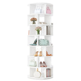 ON-TREND 23.6'' Rotating Shoe Rack Tower, 7-Tier Spinning Shoe Shelf with 5 Grids Per Layer, N721P180790K