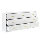 ZNTS Modern White 9-Drawer Dresser for Bedroom - Ample Storage Wide Chest of Drawers, Sturdy & Safe W1785136033