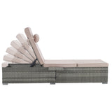 OUTDOOR SOFA PE RATTAN FURNITURE DECK CHAIR GRAY RATTAN W874P146993