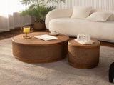 Round Rattan Coffee Table with Lift-Off Lid Storage, Hand-Woven Hemp Rope Trim, Boho-Chic Style, W3081P464721