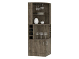 Bar cabinet 71" H, with two shelves at the top, 1 glass holder, 8 exterior bottle racks, 1 central B097132989