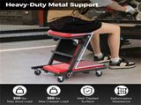 Foldable Garage Creeper with Padded Seat, 6 Universal Casters Dual-Mode Repair Tool for Workshop 44456056