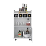 Phoenix Bar Cart with 2 Open Shelves 4 Cubbies and Cabinet B200P173179
