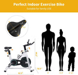 Stationary Bikes Home Spin Indoor Exercise Bike with LCD Monitor and Comfortable Seat Cushion T3060P290747