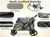 220LBS Large Capacity Dog Stroller, Foldable Pet Stroller with 360&deg Swivel Shock-Absorbing 75075649
