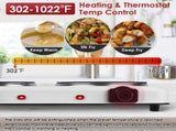 Portable Infrared Dual Hot Plate - 2 Burners for Simultaneous Cooking, 302-1022 Stepless Temp, 29029564