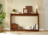 70.1"corrugated texture storage table for entranceways, narrow wooden console sofa table, can be 00245436