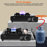 3300W Portable Camping Stove Butane Canister Dual Fuel Burner Piezo Electric Ignition Single Burner 97074926