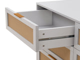 43.31"6-Drawers Rattan Storage Cabinet Rattan Drawer,for Bedroom,Living Room,White W757P234587