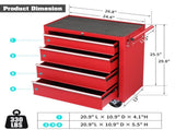 Steel maintenance tool cart single base cabinet 4 drawers 330lb red 52812447