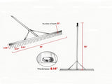 36" Head Landscape Rake with 75" Handle, Dual-Purpose Lake Weed Rake for Garden Soil & Pond Weeding 57828018
