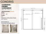 60" W x 78" H Chrome Reversible Installation Double Bypass Sliding Shower Door Easy Installation T5923P508683