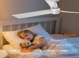 52 Inch Ceiling Fans with Lights Led Remote Control Low Profile Flush Mount for Living Room Bedroom 67060596