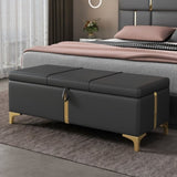 Elegant Upholstered Storage Ottoman,Storage Bench with Metal Legs for Bedroom,Living Room,Fully N733P207788B