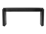 TREXM Entryway Table with Natural Wood Grain Finish, Console Table with Fluted Design, Oval Top and N715P288632B