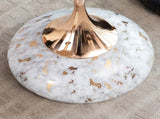 Mermaid Tail End Coffee Table Round Side Table, Modern Metal Pedestal Table, Minimalist Accent Table W2664P232838